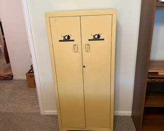 Vintage Yellow Metal Cabinet
