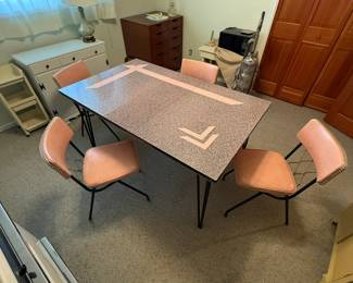 Vintage Mid-Century Modern MCM 1950s Brody Seating Co. "Tru-Chrome" Dining Set