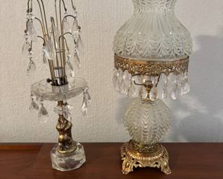 Vintage Crystal Electric Lamps