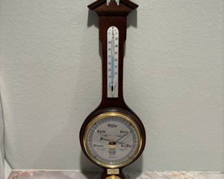 Vintage Barometer and Thermometer Set