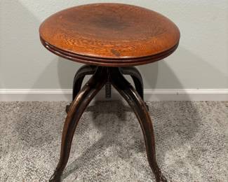 Antique Adjustable Wooden Stool
