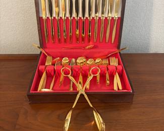 Gold-Plated Flatware Set