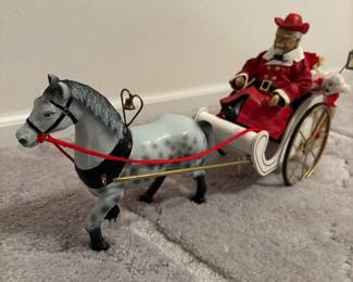 Vintage Santa Claus Horse and Sleigh Figurine