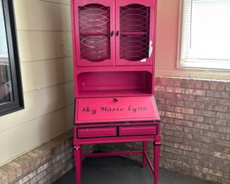 Vintage Pink Secretary Desk