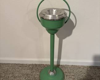 Vintage Green Metal Patio Ashtray Stand