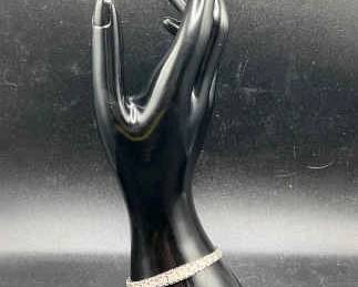 Graduated Basket Weave Sterling Silver Bracelet with Safety Clasp