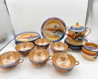 Piece Hand-Painted Japanese Tea Set – T. Tashiro Scenic Lustreware