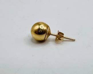 Single 14K Gold Stud Earring