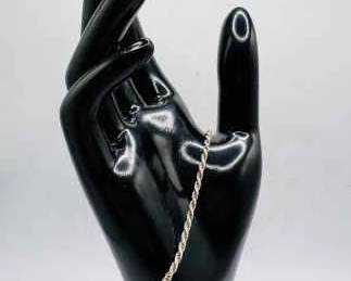 8.25” Sterling Silver Twisted Rope Bracelet