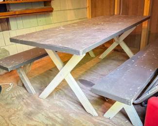 Metal Wrapped Picnic Table & Benches