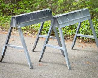 (2) Collapsible Metal Saw Horses