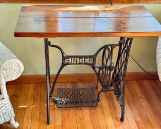 Repurposed Singer Treadle Base Table