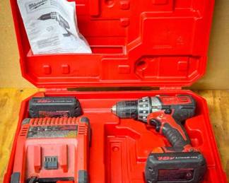 Milwaukee Cat.No. 2601-20 1/2" 18V Driver Drill With Case & (2) Batteries