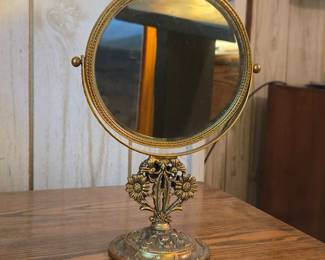 Gold Tone Double Mirror