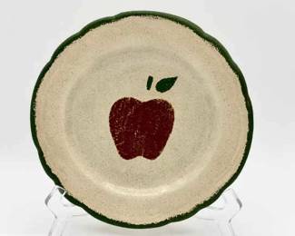 Country Apple Motif Stoneware Plate