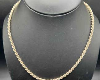 17” Sterling Silver Rope Chain Necklace