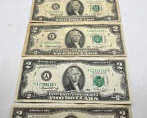 (5) 1976 Two Dollar Bills