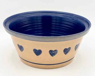 Blue Heartband Stoneware Mixing Bowl