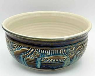 Signed Studio Pottery Bowl – Tree Motif