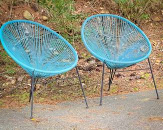 (2) Fashionable Wire Chairs