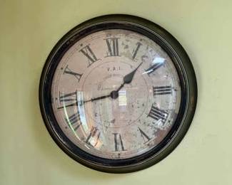 V.A.I. Bombay Company Wall Clock – Aged Roman Numeral Dial