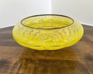 ContemporaryYellow Glass Bowl LEAD
