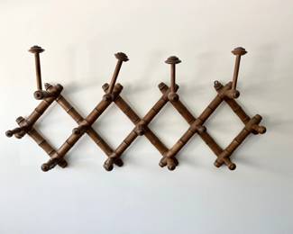 Faux Bamboo AccordianStyle Coat and Hat Rack LEAD