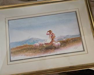 M Wyatt - signed & numbered "Taking the Sheep to Pasture"