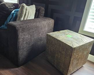 *Wood textured gold side table