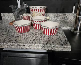 *Movie theater ceramic popcorn serving dishes and seasoning shakers