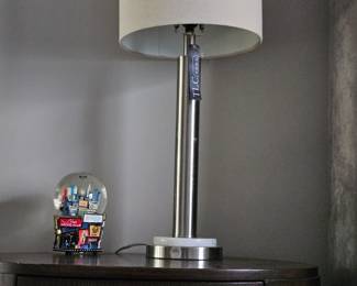 *Silver metal table lamp
*Bloomingdale musical snow globe 