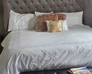 *Gray King bed headboard & 
  frame 