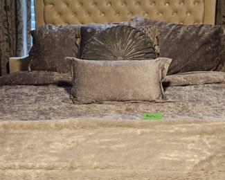 *Taupe queen headboard and 
frame 