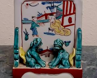 Antique Asian Paint Brush Holder