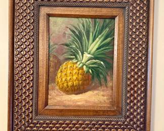 Decorative framed pineapple print