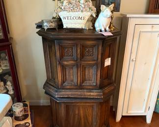 Dark oak stacking octagonal end table