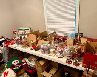 A large selection of Christmas decor, crafting and more, including Department 56 and Fitz & Floyd.