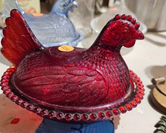 RED HEN ON NEST