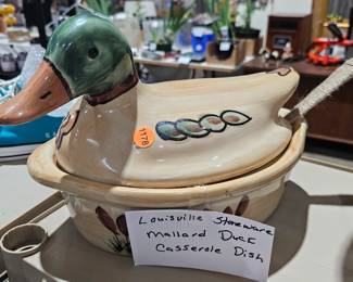 LOUISVILLE STONEWARE MALLARD DUCK CASSEROLE DISH