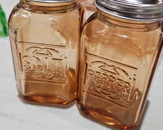GLASS SALT AND PEPPER SHAKERS
