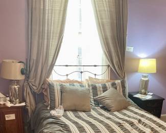Silver iron bed