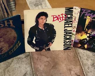 Music , records, Purple Rain, Bad, Michael Jackson, Rush, Caress of steel