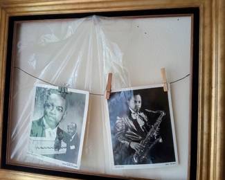 Black and White Portraits of Legendaries Saxophonists and Pianist Jazz Players
Large Brushed Gold Leaf Frame