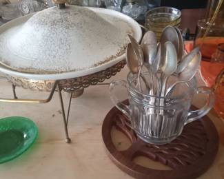 Vintage Depression Glass Spooner
