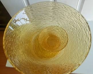 Vintage Amber Chip and Dip Bowl Set