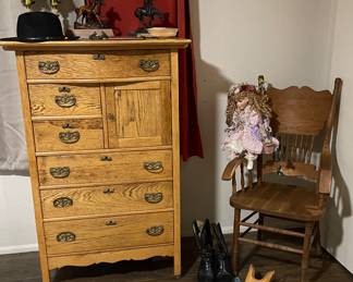 Antique dresser with hat storage