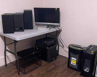 TV, speakers, shredders, etc