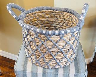 Basket and display cushion. Matching. How chic.