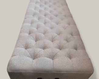 6 ft Beige Tufted Bench