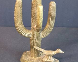 Alain Chervet Brass Saguaro Sculpture